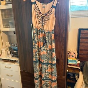 Flying Tomato Cream and Blue Embroidered Top